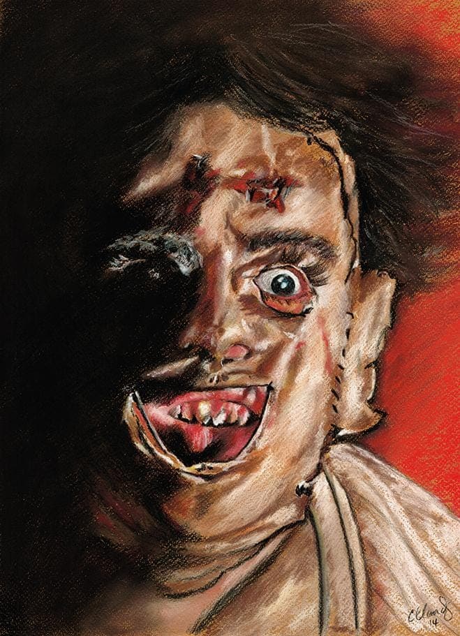 Texas Chainsaw Massacre Leather Face Wall Art | Canvas Painting